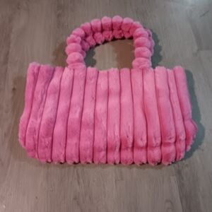 Pink Faux Fur Tote Bag